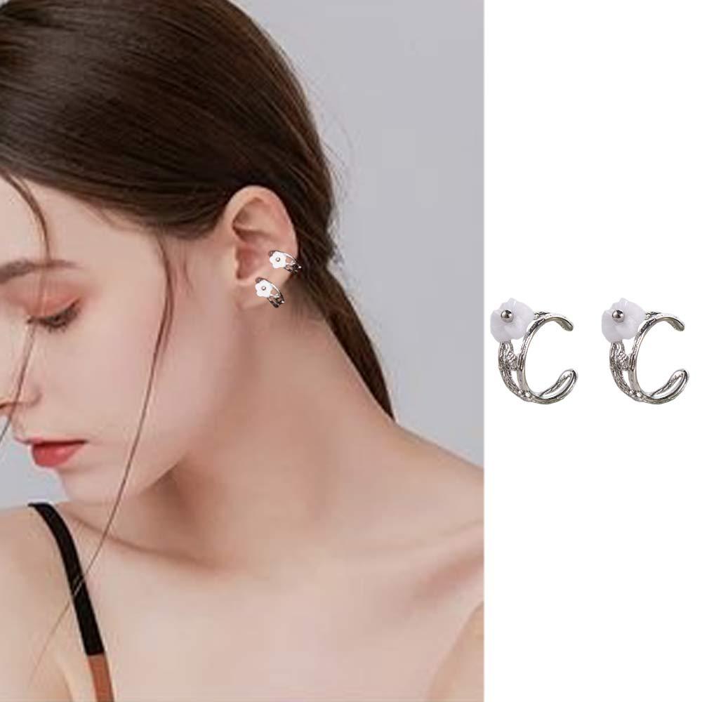 

Bone Clip Snow Sakura Flower Ear Clips Ear Cuff Cartilage Clip Earrings Korean Earrings for Women