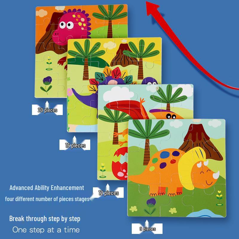 Cross-Border Wooden Puzzle Tin Box: Advanced Four-in-One Educational Toy for Kindergarten