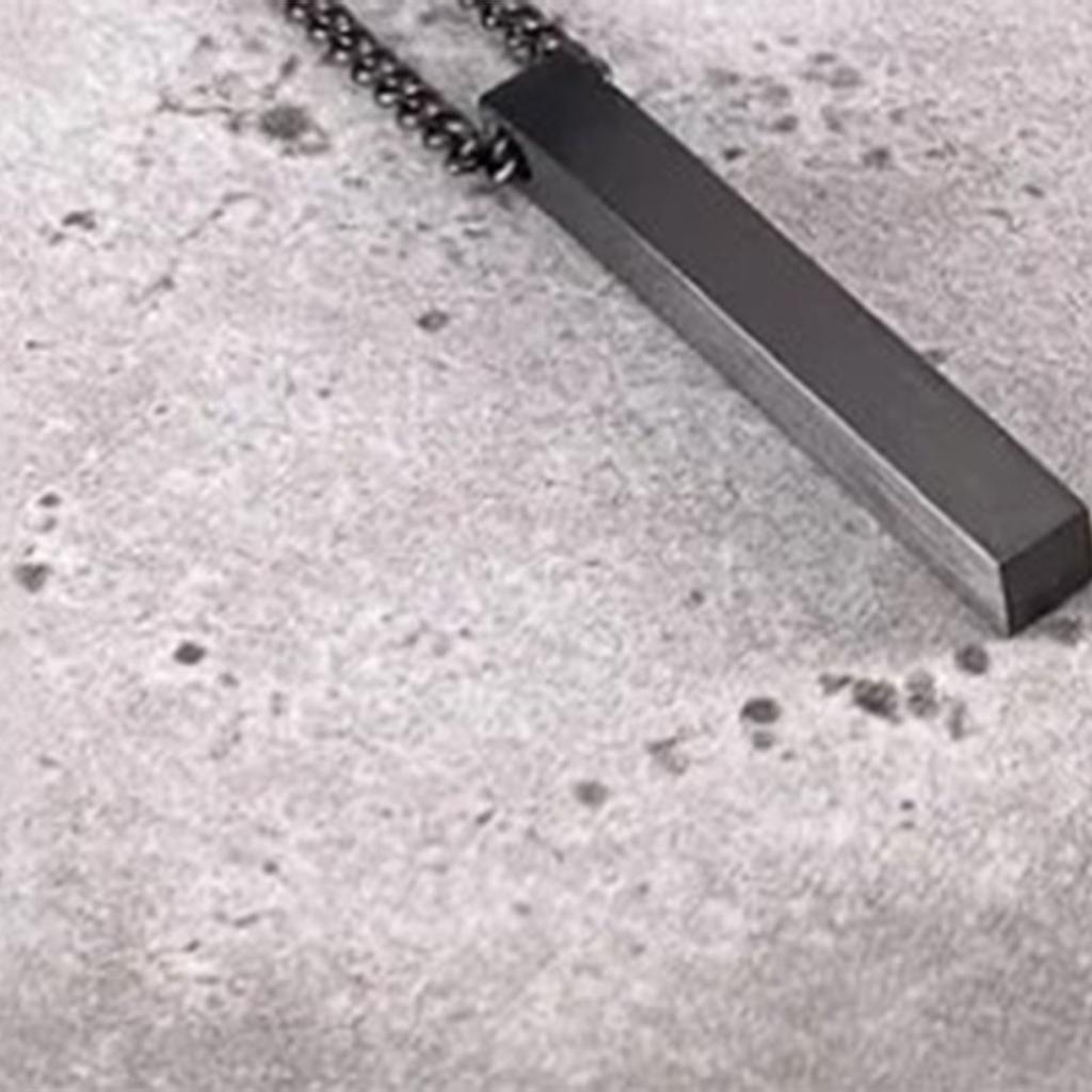 Rechteckige Geometrische Stangenkette Galvanisieren Polieren Zinklegierung Herren Accessoires Schwarz