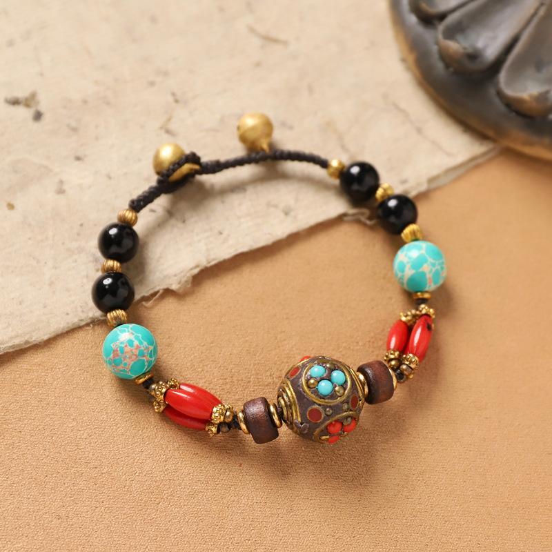 

Original design hand rope retro Tibetan Nepalese woven bracelet niche exotic bracelet women