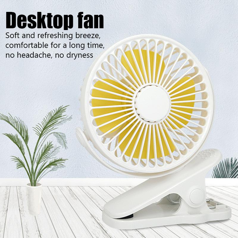 USB Powered Table Fan Clip-on Type Portable Mini Desk Fan 360 Degree Rotation Adjustable Clip-on Fan For Student Dormitory Offic