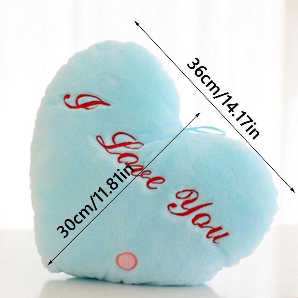 I LOVE U Heart Plush Pillow PP Cotton Stuffed Back Cushion Led Light Heart Pillow  Home Decorative