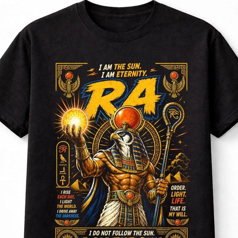 Ra Egyptian Sun God Mythology Ancient Egypt Falcon Deity Unisex TShirt S