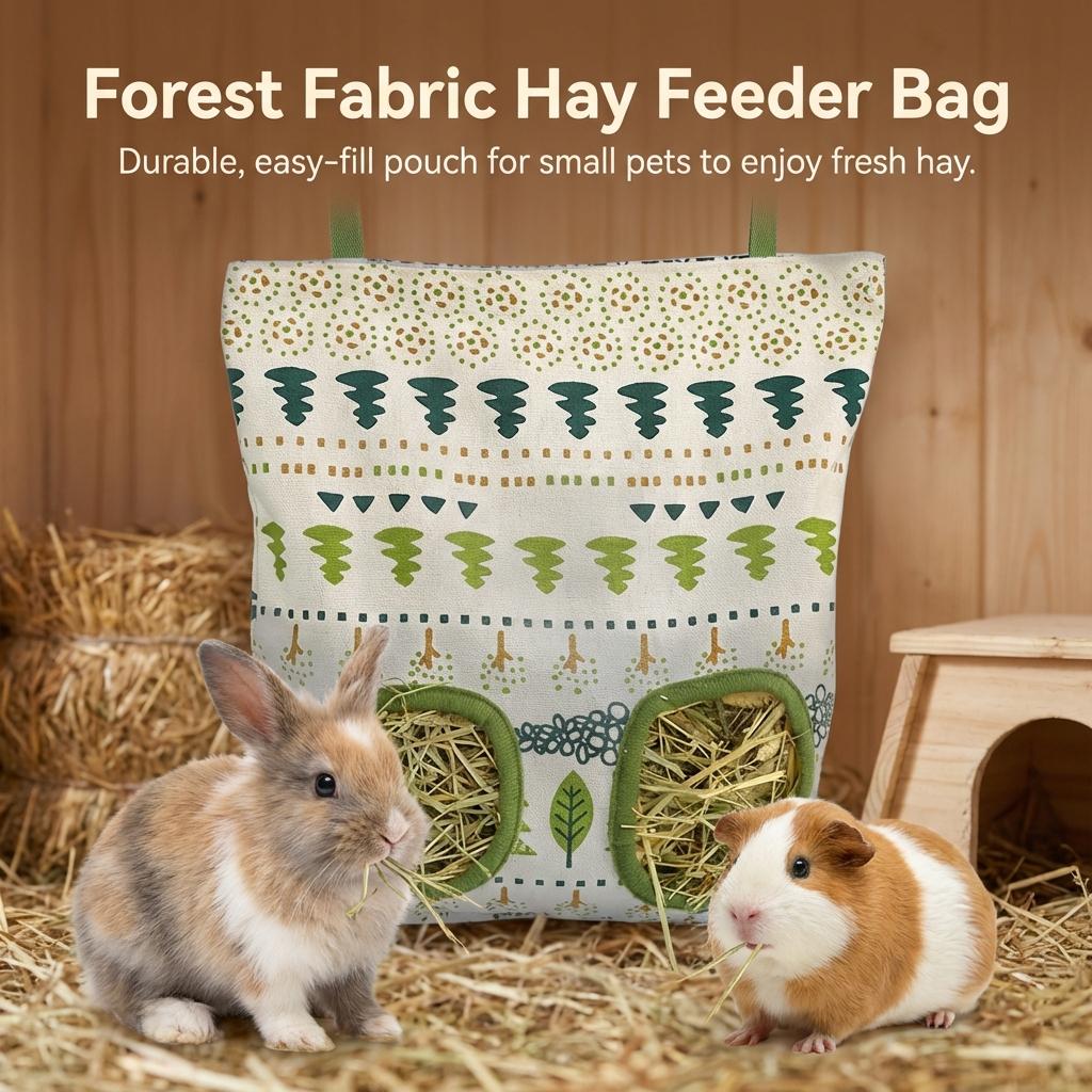 Hay Bag Hanging Pouch Feeder Holder Feeding Dispenser Container For Rabbit Guinea Pig Small Pet Animals Feeder Bag