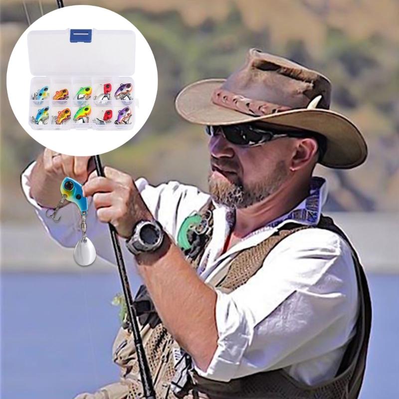 10Pcs VIB Baits Sinking Lures Fishing Lures Trout Walleye Jigging Baits Fishing Tackle Fishing Spoon with Treble Hook