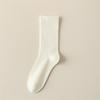 Ladies Spring and Autumn Pure Cotton Pure Color Sweat Absorbing Deodorant Moon Son Tube Stack Socks