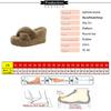 Fashion Aphixta Black Faux Fur 10cm Wedge Heels Slippers Women Winter Mulers Furry Warm Soft Shoe Cross Strap Clog Slides Sexy Shoes