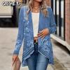Damen Vintage Casual Herbst Winter Langarm Jacken & Mäntel