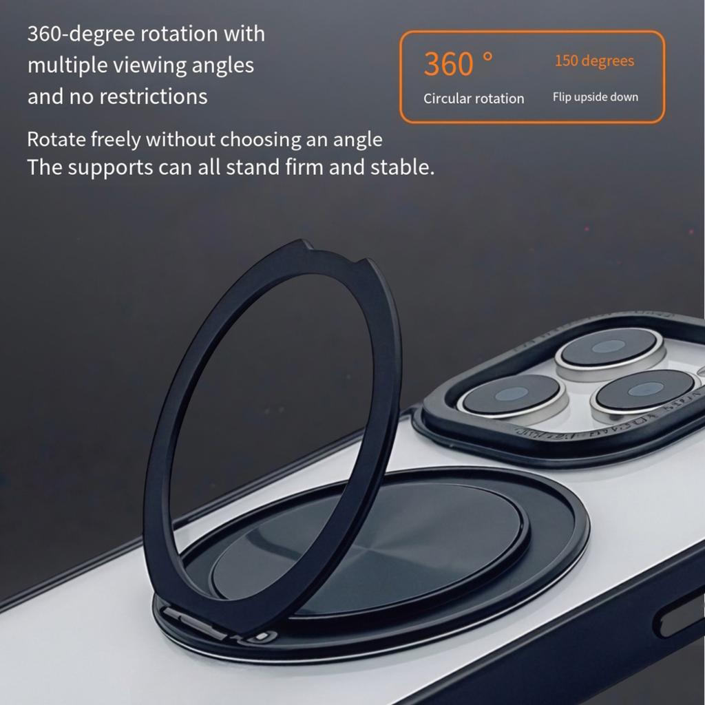For iPhone 15 Pro Max Magnetic Case Acrylic TPU Phone Back Cover with Kickstand