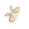 Light Luxury Butterfly Opening Ring Adjustable Crystal Ring Light Luxury Finger Jewelry  Gifts