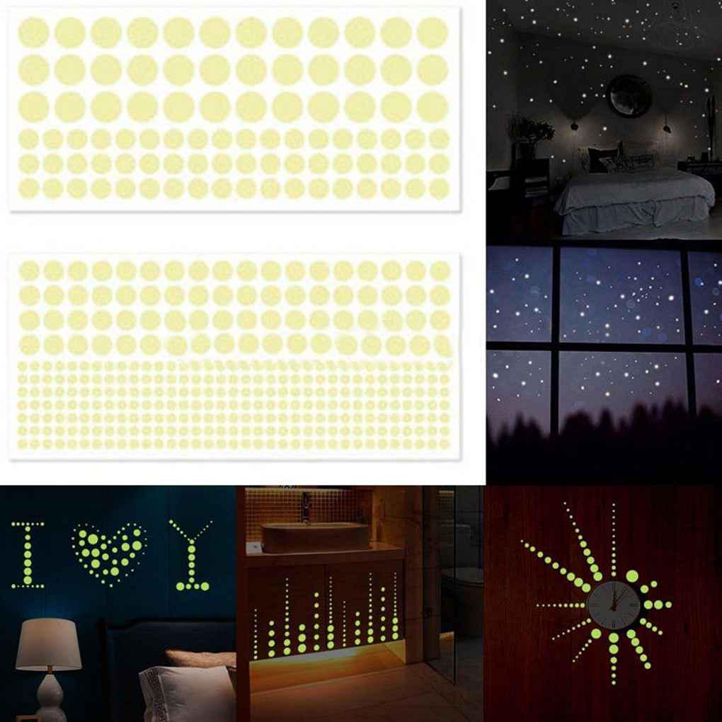 407 PCS Glow In The Dark Star Round Dot Luminous Wall Stickers Home Ceiling Decor