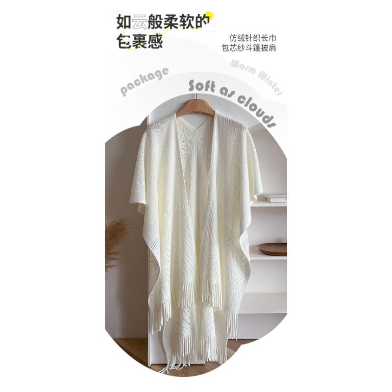 Women S White Fringed Hollow Out Shawl Versatile Air Conditioner Cape