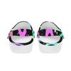 White EVA Clogs with Neon Cross Print, Lightweight Slip On Garden Shoes, Breathable Beach Sandals, Indoor Outdoor Slippers for Men Women
