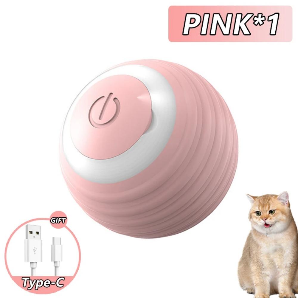 Lemeenq Cat Interactive Ball Toy Auto Rolling Ball With Tail Rechargeable Smart Pet Interactive Toy Intelligent Mouse For Cat