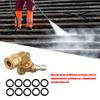 Quick Connection Pressure Washer Attachment 1/4 Adjustable Joint +10pcs O-Rings Copper 4500PSI 5 Angles for Pressure Washer Tips