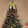 Sturdy Cloth Holiday Bowknot Decoration Classical Red Christmas Tree Accessory Fade Resistant Holiday Ornament
