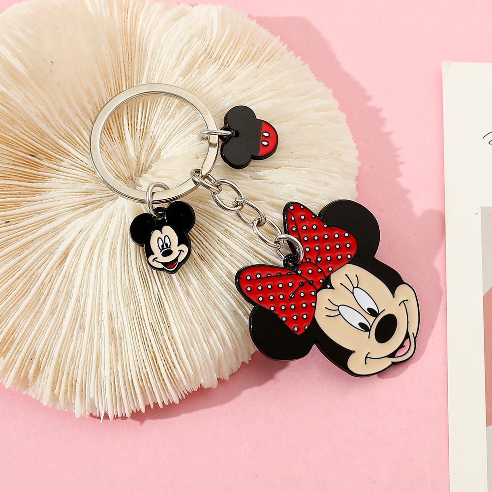 Mickey Minnie Mouse Keychain Cartoon Pendant Fashion Jewelry Creative Anime Accessory Kids Girls Birthday Gift for Carry Mini Lightweight Portable