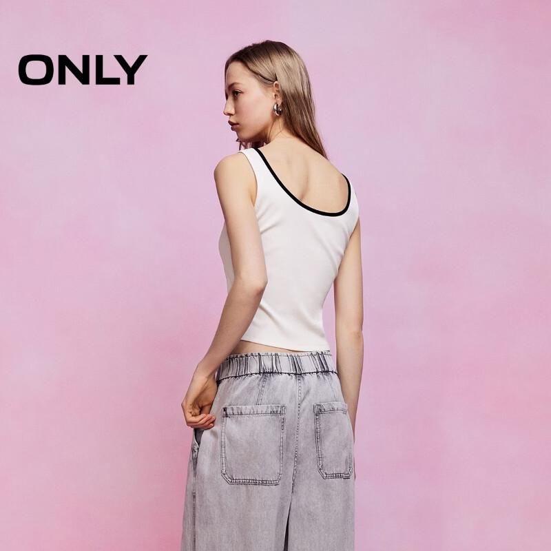 ONLY Women's Color Block Square Neck Crop Cami Top