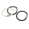3PCS LGBTQ Bracelet Leather Stainless Steel Pride Woven Braided Magnet Lock Black Brown White LGBTQ Jewelry