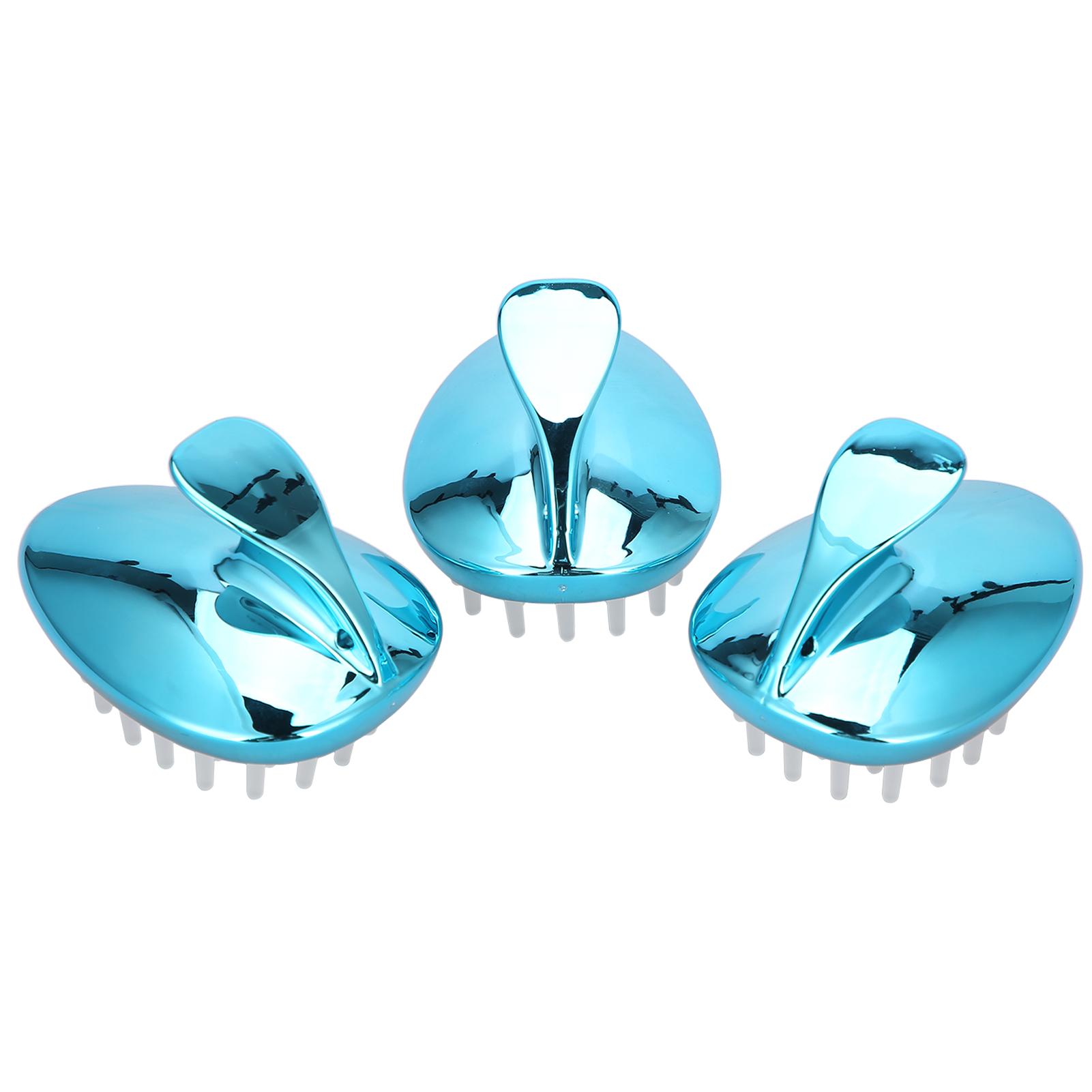 

3 шт. Щетка для мытья шампунем WetDry Use Душевая массажная щетка для кожи головы AntiSlip для мытья волос Расческа(синий ) синий