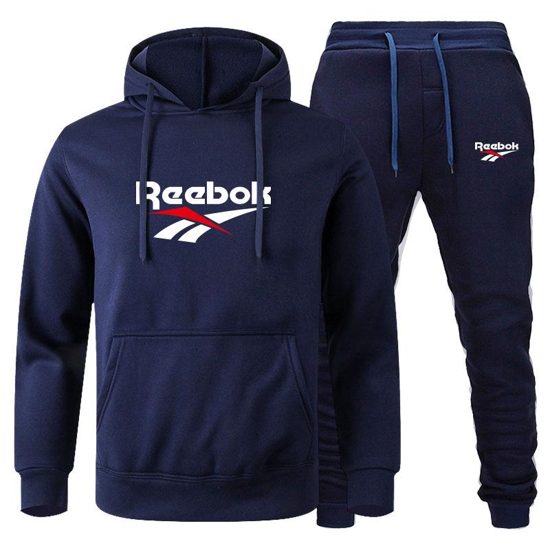 Fashion Printed Sweatshirt Pants Set Men Casual Sports Two-piece Head Thickened