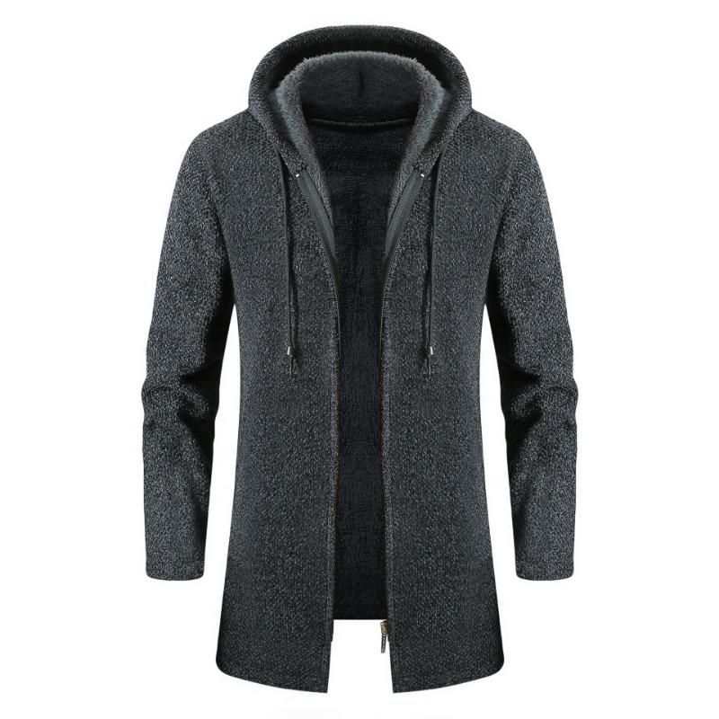 Herren Pullover Jacke Mode Wintermantel Fleece Kapuzenpullover Hohe Qualität Luxus Kariert Kapuzenstrickjacke Männliche Oberbekleidung