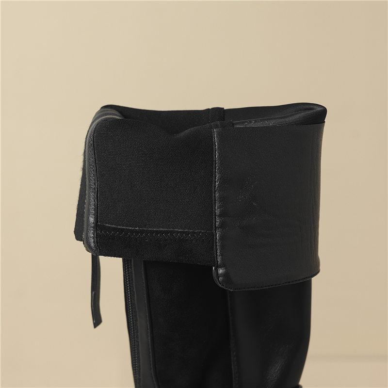 Women's high-heeled boots autumn and winter new thick-heeled large-size casual knee boots