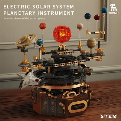 Elektrikli güneş sistemi Model yapım blokları Uzay Keşfi Öğrenme ekipmanı Montaj oyuncak dönebilen çocuk öğrenci için hediye