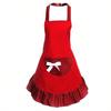 1pc Bowknot Apron, Cute Retro Style Woman Kitchen Sexy Vintage Apron With Pockets, Gift For Mother's Day