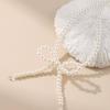Fashion Handmade White Pearl Bowknot Pendant Necklace for Women Elegant Bow Beads Chain Choker Aesthetic Jewelry Gift
