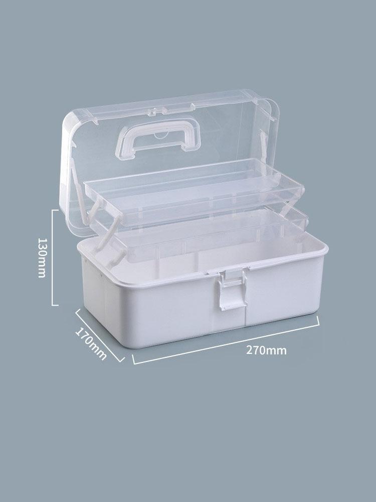 Large capacity storage box for art supplies, foldable multi-functional plastic portable makeup hair clip organizer box,