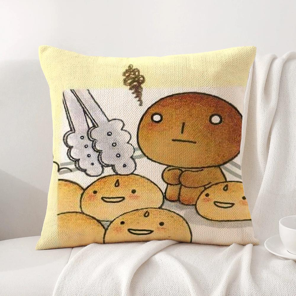 Japan Kawaii K-Kogepan Cushion Cover Summer Coolness Linen Fabric Double-Sided Printing Pillow Case Sofa Home Decor Gift