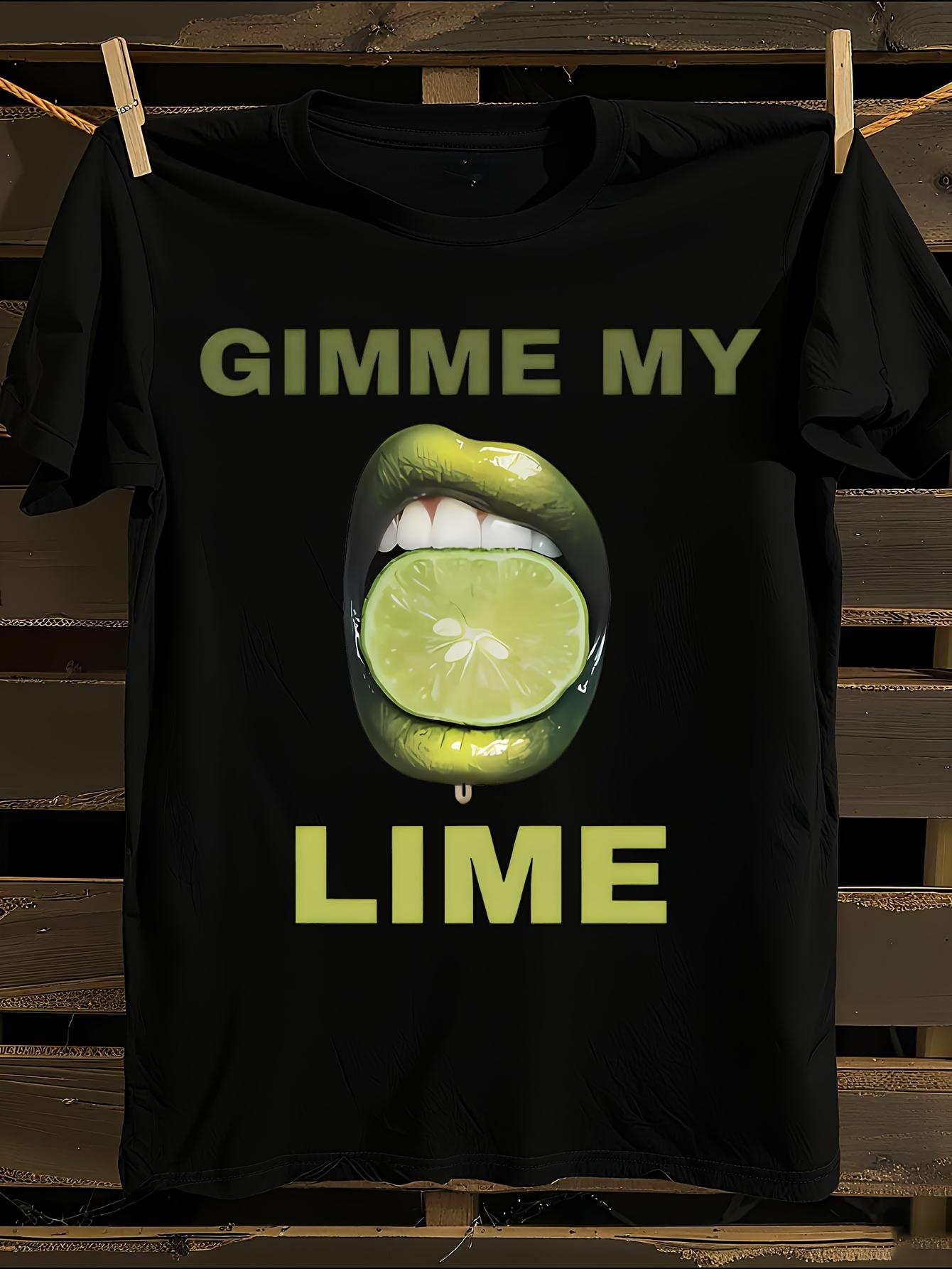 Funny Lime Lips Graphic Tshirt XXL