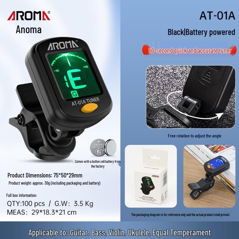 Aroma Annoma AT-01A Universal Guitar, Ukulele, and Violin Tuner