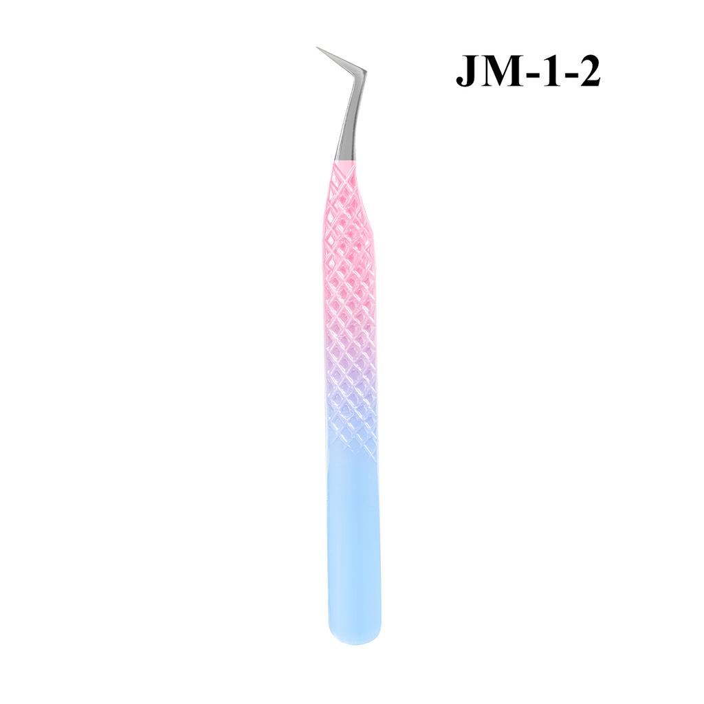 Professional Eyelash Tweezers Grip Eyelash Extension Tweezers 45 75 90 Degree Fiber Tip Easy Fanning Eyelash Tweezers