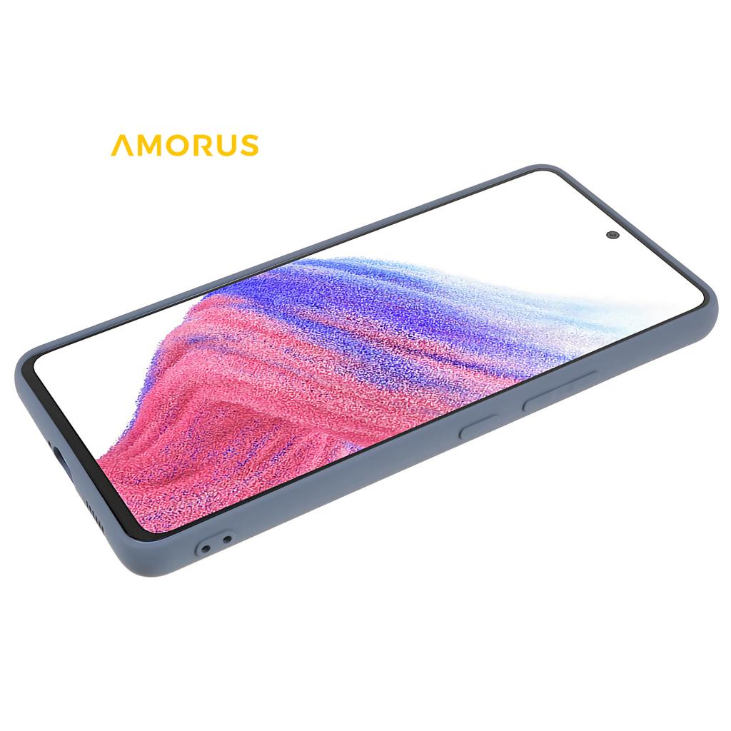 AMORUS For Samsung Galaxy A53 5G Case Precise Cutouts TPU Fiber Lining Shockproof Phone Cover