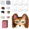 Cats Mask Masquerade Mask Anime Cosplay Mask Hand-Painted Cats Mask with Plush Fabric Blank Mask for Halloween
