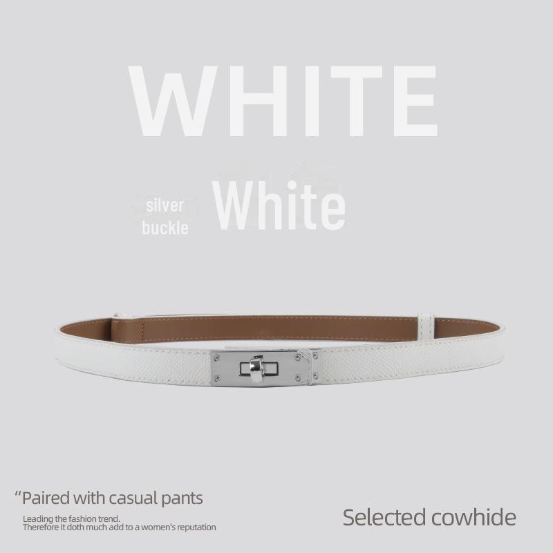 Vintage Stil Echtes Leder Damen Skinny Taillengürtel zur Kleiderdekoration