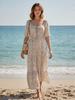 Boho Strand Lässig U-Ausschnitt Kurzarm Damenkleid (2026)