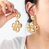 Geometric Dot Cutout Alloy Earrings Women Gold Fashion Minimalist Statement Jewelry 2025