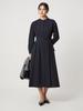 United Arrows Green Label Relaxing Waist Belt Long Sleeve Dress, Machine Washable, 35261992747 7900 Navy (79) Free Shipping