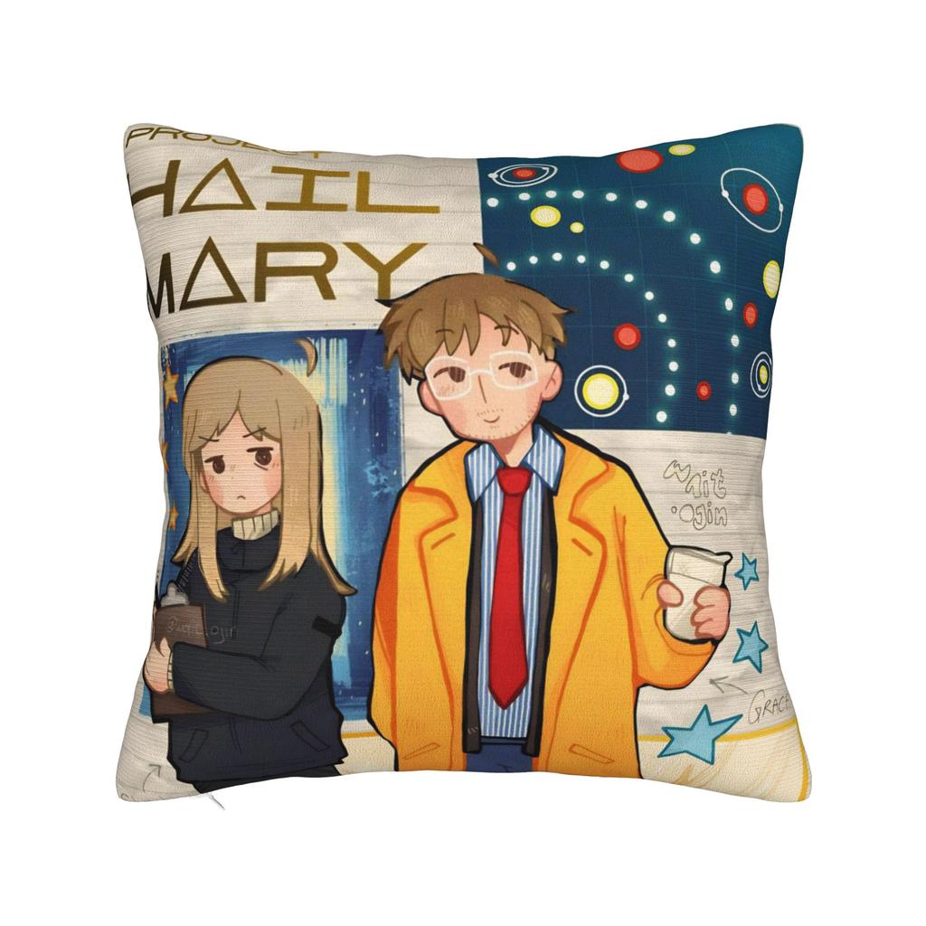 Project Hail Mary Square Pillow Cases Ryland Grace Rockys Cushion Cover Custom Polyester Decorative Pillowcover for Car 40*40cm