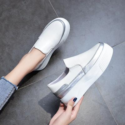 Summer Platform White Shoes Inner Height-increasing Shoes Summer and Autumn Lazy Pedals