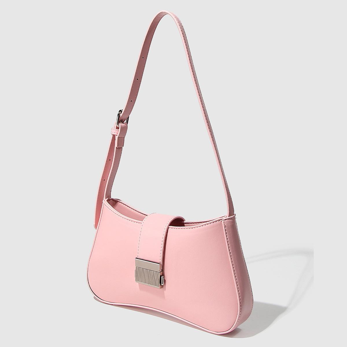 

Spring And Summer Simple Fashion Versatile Niche Shoulder Bag Texture Foreign Style Bag Women S Bag розовый