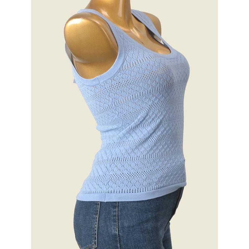 Foreign Trade Original Order Low Round Neck Cut Out Vest Summer Soft Glutinous Sleeveless Russian Card Silm Knitwear