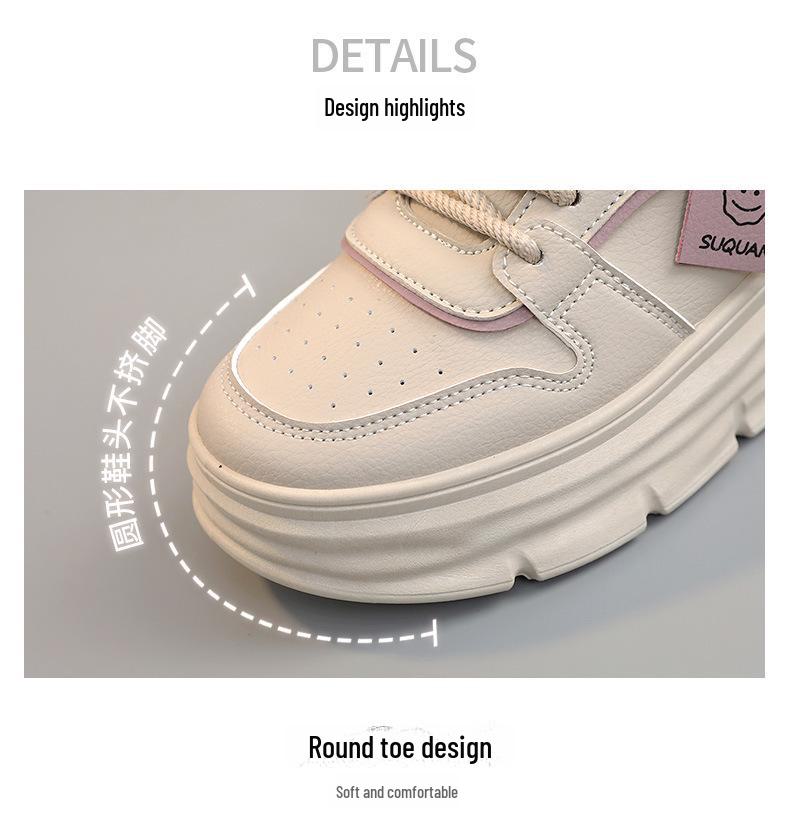 W3621 Height-Boosting Casual Sneakers - 2023 Autumn Fashion, Breathable, Thick-Soled, Korean Style, Versatile Student Shoes