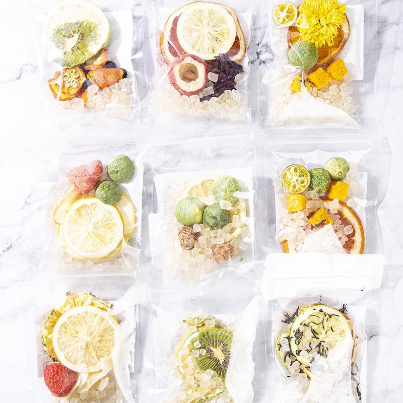 Assorted Freeze-Dried Fruit and Tea Slices - Cold Brew Fruit and Flower Tea Box