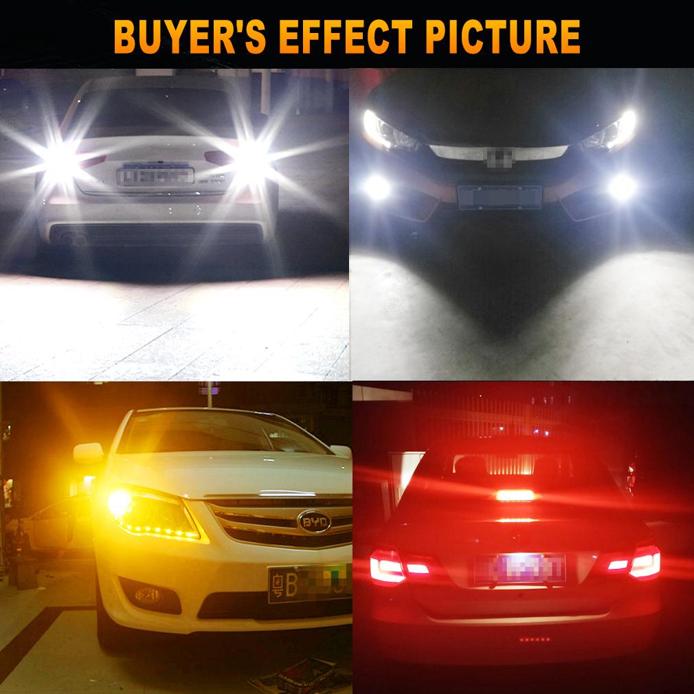 2pcs High Power Car LED Bulbs 1156 BA15S P21W BAU15S PY21W 1157 P21/5W T20 7440 W21W Canbus 144SMD Turn Signal Lamp Brake Reverse Tail Light 12V
