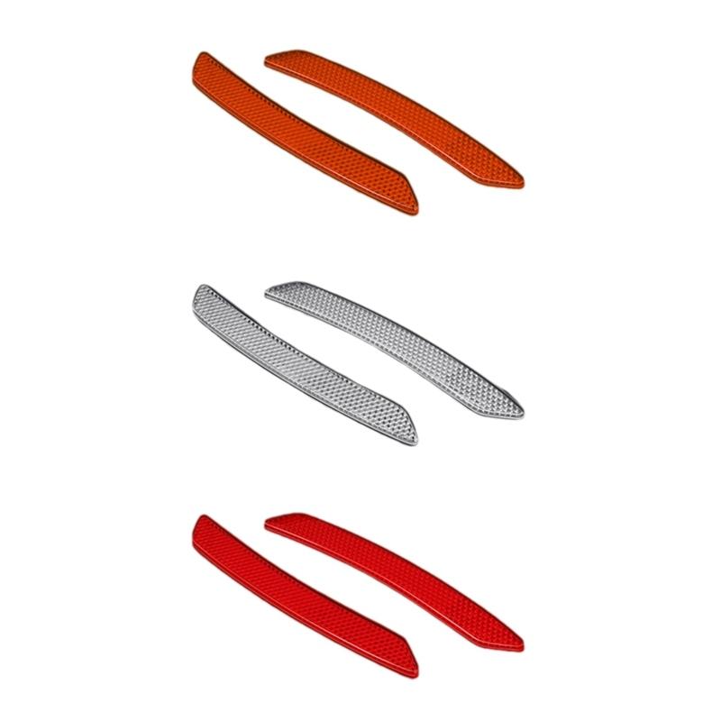 2Pc Car Wheel Eyebrow Reflective Sticker Trim Universal Car Reflector Strip-Safety Warning Tape Reflective Sticker