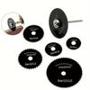 6pcs High-Speed Steel Mini Saw Blade Set For Wood, Plastic & Metal - Durable Stainless Steel With Mandrel Included